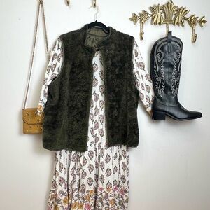 Dark Green Faux Fur Vest